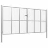 vidaXL Portail de jardin en acier galvanis&eacute; 400 x 175 cm argent