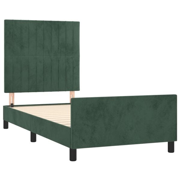 vidaXL Cadre de lit sans matelas vert fonc&eacute; 80x200 cm velours