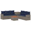 vidaXL Ensemble de Canap&eacute;s 8 pc Gris et bleu marine 55 x 55 x 37 cm