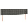 vidaXL T&ecirc;te de lit &agrave; LED Gris fonc&eacute; 203x16x78/88 cm Velours