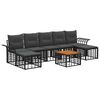 vidaXL Ensemble de canap&eacute;s d'ext&eacute;rieur 8 pcs Noir et Gris fonc&eacute;