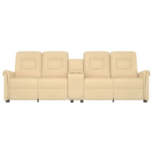 vidaXL Fauteuil de massage inclinable et porte-gobelet 4 places cr&egrave;me