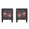 vidaXL Cabinet de chevet avec porte 2 pcs Noir 40 x 33 x 46 cm