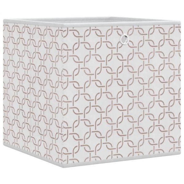vidaXL Bo&icirc;tes de rangement pliables 4 pcs cr&egrave;me tissu intiss&eacute;