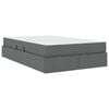 vidaXL Lit avec rangement et matelas Gris foncé 120 x 190 cm Polyester