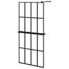 vidaXL Paroi de douche avec &eacute;tag&egrave;re Noir 90x195 cm Verre ESG&Aluminium