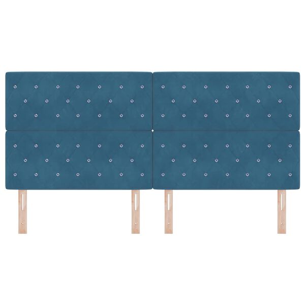 vidaXL T&ecirc;te de lit avec t&ecirc;te de lit Bleu fonc&eacute; 200 cm Cuir synth&eacute;tique
