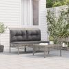 vidaXL Salon de jardin 3 pcs avec coussins Gris R&eacute;sine tress&eacute;e