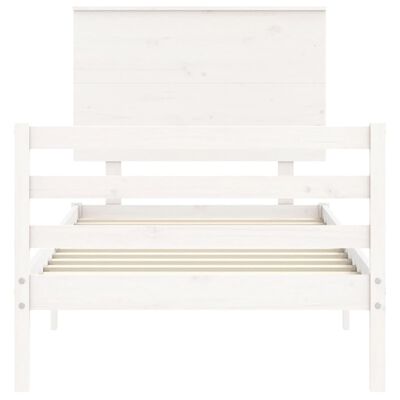 vidaXL Cadre de lit sans matelas blanc 90x200 cm bois massif