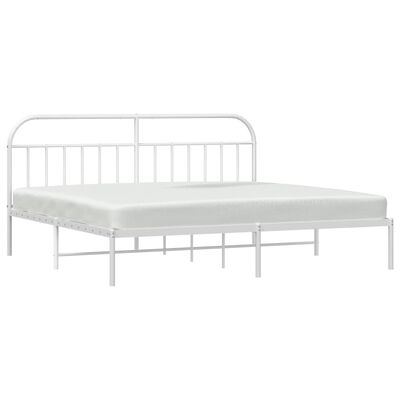 vidaXL Cadre de lit métal sans matelas et tête de lit blanc 193x203 cm