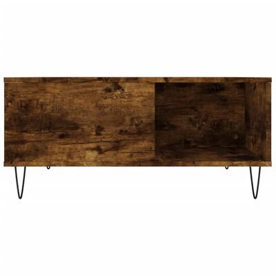 vidaXL Table basse chêne fumé 80x80x36,5 cm bois d'ingénierie