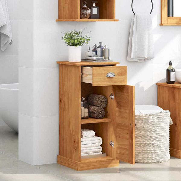 vidaXL Meuble de Salle de Bain VIGO marron miel 37,5 x 34 x 80 cm