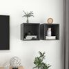 vidaXL Armoires murales 2 pcs Gris 37x37x37 cm Bois d&rsquo;ing&eacute;nierie