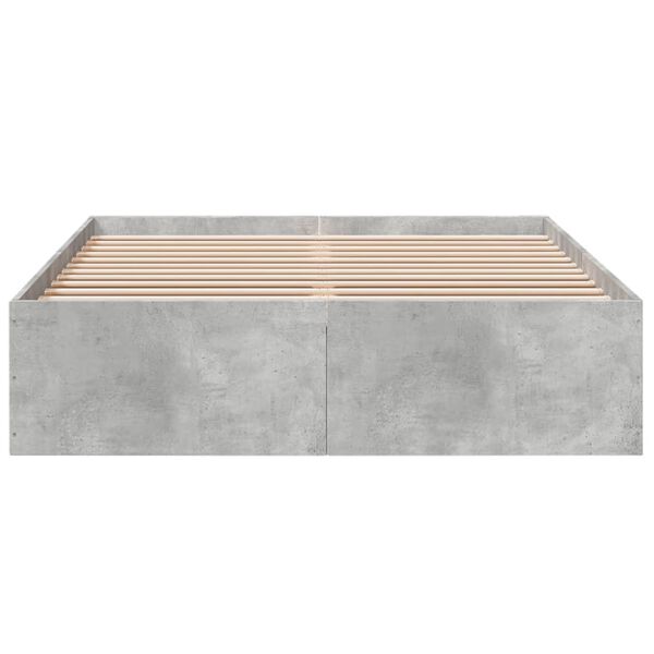 vidaXL Cadre de lit sans matelas gris b&eacute;ton 140x200 cm