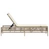 vidaXL Chaise longue avec coussin beige r&eacute;sine tress&eacute;e