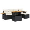 vidaXL Salon de jardin 6 pcs avec coussins noir r&eacute;sine tress&eacute;e
