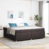 vidaXL Cadre de lit avec matelas Marron fonc&eacute; 200 x 200 cm tissu