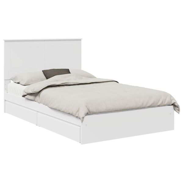 vidaXL Lit de Rangement Blanc 120 x 190 cm Bois d'ing&eacute;nierie
