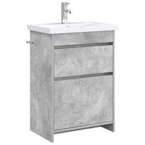 vidaXL Ensemble de mobilier de salle de bain Gris b&eacute;ton