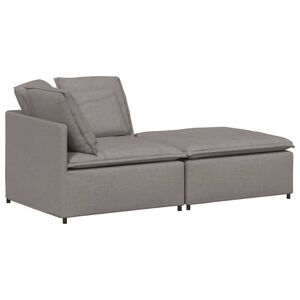 vidaXL Canap&eacute; modulaire et repose-pieds et coussins tissu gris fonc&eacute;