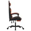 vidaXL Chaise de jeu avec repose-pied Noir et orange Similicuir
