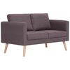 vidaXL Ensemble de canap&eacute; 2 pcs tissu taupe