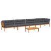 vidaXL Salon palette de jardin avec coussins 5pcs bois d'acacia massif