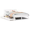 vidaXL Cadre de lit avec tiroirs sans matelas blanc 150x200 cm
