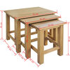 vidaXL Tables gigognes 3 pcs Bois de ch&ecirc;ne massif