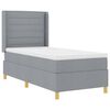 vidaXL Lit &agrave; ressorts avec matelas Gris clair 90 x 190 cm tissu