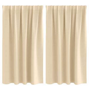 vidaXL Rideaux occultants avec anneaux 2 pc Cr&egrave;me 140 x 140 cm