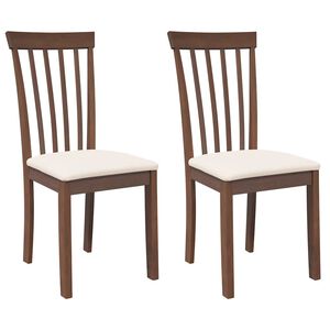 vidaXL Chaises &agrave; manger coussins 2 pcs marron bois massif caoutchouc