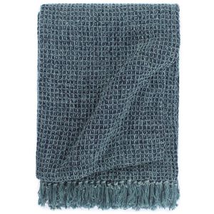 vidaXL Couverture en coton 125 x 150 cm Bleu indigo
