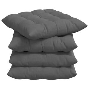 vidaXL Coussins de si&egrave;ge 4 pcs Gris fonc&eacute; 40 x 40 x 6 cm Microfibre