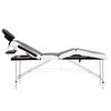 vidaXL Table de massage pliable 4 zones Aluminium Noir et blanc
