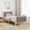 vidaXL Cadre de lit avec t&ecirc;te de lit Taupe 75 x 190 cm tissu