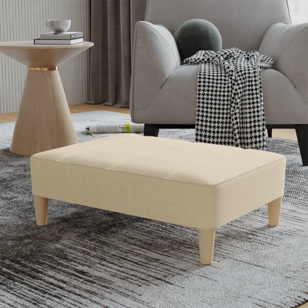 vidaXL Repose-pied Cr&egrave;me 78x56x32 cm Tissu
