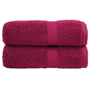 vidaXL Serviettes de toilette premium SOLUND 2 pi&egrave;ces Bordeaux 30 x 30 cm 600 g/m&sup2;