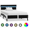 vidaXL Cadre de lit avec LED sans matelas noir similicuir 90x200 cm