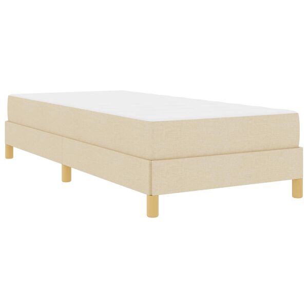 vidaXL Lit &agrave; ressorts avec matelas Cr&egrave;me 90 x 190 cm tissu