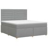 vidaXL Lit boxspring avec matelas Gris clair 140 x 190 cm Tissu