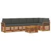 vidaXL Ensemble de canap&eacute;s d'ext&eacute;rieur 7 pc Naturel et Anthracite