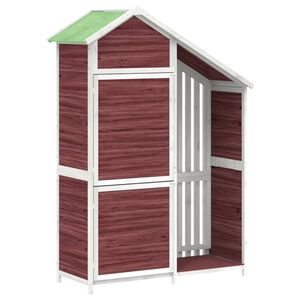 vidaXL Abri &agrave; outils de jardin moka 120x53,5x170 cm bois massif pin