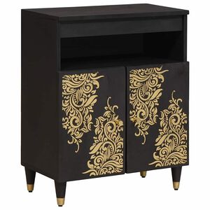 vidaXL Buffet Noir 60 x 33 x 75 cm Bois de mangue massif