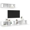 vidaXL Meubles TV 3 pcs Blanc brillant Bois d'ing&eacute;nierie