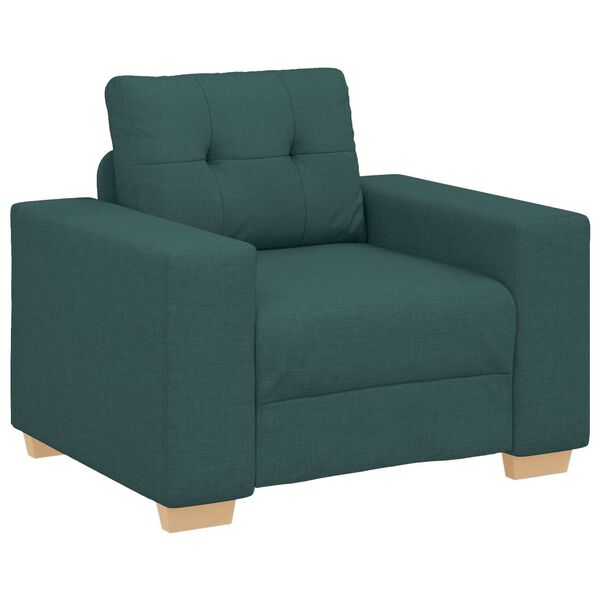 vidaXL Canap&eacute; 3 pcs Vert fonc&eacute; 221 x 80 x 80 cm Tissu en lin m&eacute;lang&eacute;