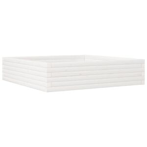 vidaXL Jardini&egrave;re blanc 100x100x23 cm bois de pin massif