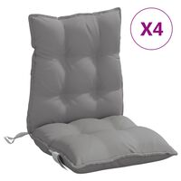 vidaXL Coussins de chaise à dossier bas lot de 4 gris tissu oxford