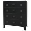 vidaXL Commode &agrave; tiroirs M&eacute;tal Style Industriel 78x40x93 cm Noir