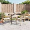 vidaXL Ensemble &agrave; manger de jardin avec coussins 5pcs Beige poly rotin